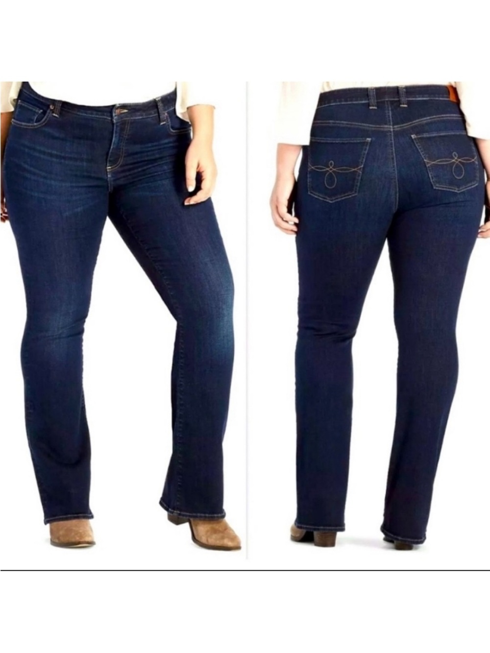 Lucky Brand Ginger Bootcut Jeans Plus Size 20W Orta Premium Denim Twilight Blue